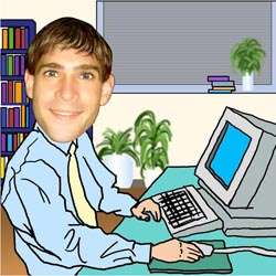 Your Photo in a Home Office Caricature
