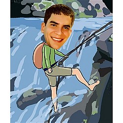 Your Photo In A Catching Fish Caricature