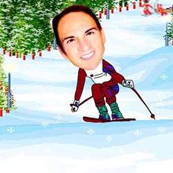 Your Photo In A Cross Country Ski Caricature