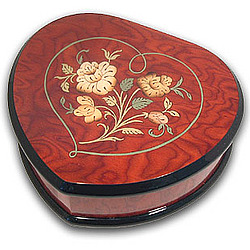 Heart Shaped Red Wine Music Jewelry Box