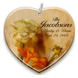 Personalized Soft Rose Porcelain Ornament