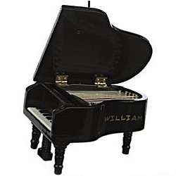 Black Grand Piano Personalized Christmas Ornament
