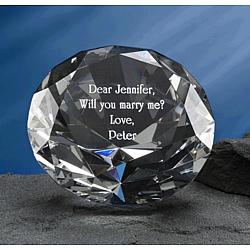 Optical Crystal Personalized Diamond Paperweight