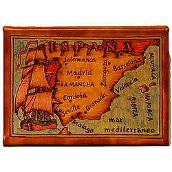 Map of Spain Leather Photo Album in Color