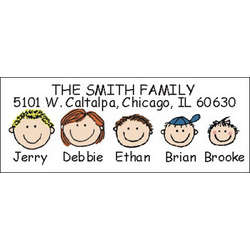 Stick Figure Faces Personalized Address Label Set