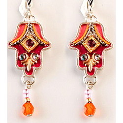 Hand Made Silver Hamsa Earrings