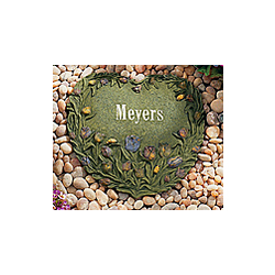 Personalized Heart-Shaped Tulip Stepping Stone