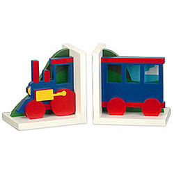 Train Wooden Bookends