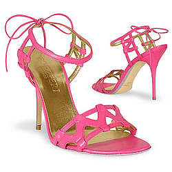 Fuchsia Italian Calf Leather Ankle-Strap Sandal Shoes