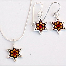 Star of David Bat Mitzvah Necklace & Earrings Set