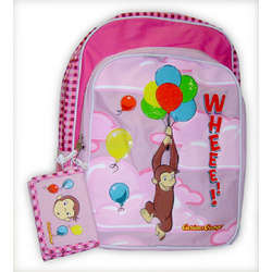 Curious George Wheee Pink Backpack