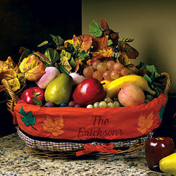 Personalized Holiday Basket Liner