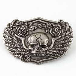 Flying Skull Belt Buckle Plaque