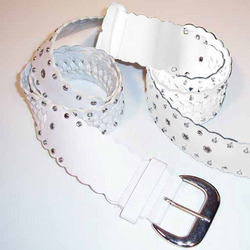 Braided Belt with Studs & Rhinestones