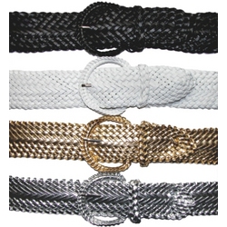 Womens Shiny Woven Belt