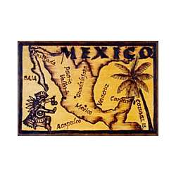 Mexico Map Leather Photo Album in Natural