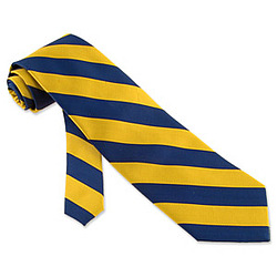 Navy and Gold Stripe Silk Tie
