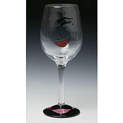Flirtini Hand-Painted Wine Glass