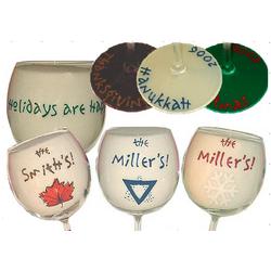 Holidays are Happenin Personalized Balloon Wine Glass