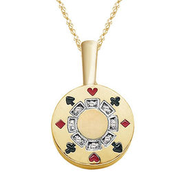 Diamond Poker Chip Pendant