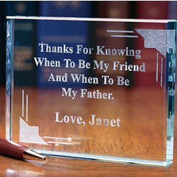 Father Glass Paperweight