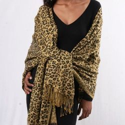 Leopard Print Pashmina Shawl