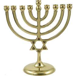 Brass Magen David Chanukah Menorah