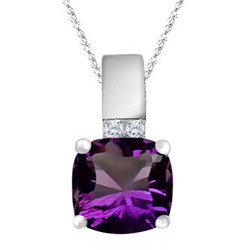Optix Cut Amethyst & Diamond Pendant